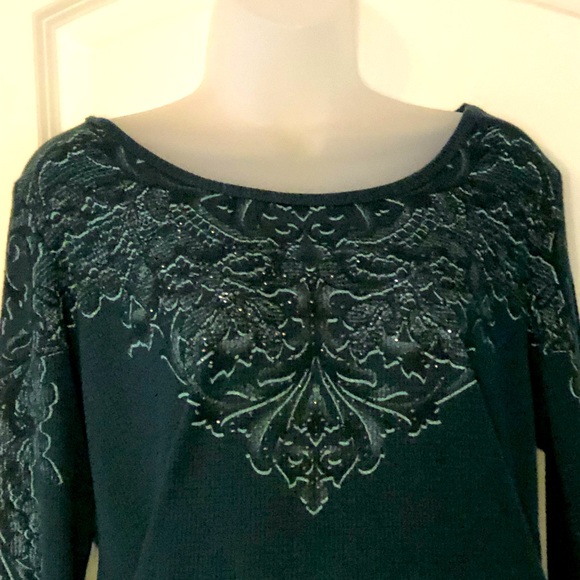 EUC One World Evergreen Waffle Weave Top, Size Large - Picture 3 of 15